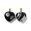 Natural Black Agate Pendants G-I311-A16-G-2
