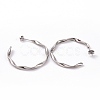 Tarnish Resistant 201 Stainless Steel Wave C-shape Stud Earrings with 304 Stainless Steel Pins EJEW-G298-04P-2