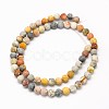 Frosted Round Natural Picasso Stone/Picasso Jasper Beads Strands G-N0166-58-6mm-3