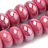 Glazed Porcelain Rondelle Beads PORC-Q219-15x9-F18-1
