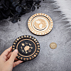 CREATCABIN 2Pcs 2 Colors Round Wood Bracelet Display Trays AJEW-CN0001-72-3