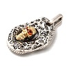 Rack Plating Brass Micro Pave Cubic Zirconia with Sea shell Pendants KK-Q795-15B-AS-2