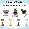 400Pcs 4 Colors Alloy Snap Rivet Butt Screw FIND-GF0009-29-2
