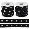 5 Yards Alloy Snap Button Tape Trim Polyester Ribbons DIY-OC0011-27B-1