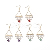 3 Pairs 3 Styles Natural Mixed Stone Rhombus Dangle Earrings EJEW-TA00752-1