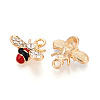 Alloy Rhinestone and Enamel Pendants PALLOY-T092-41G-03-2