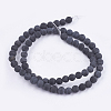 Natural Black Stone Bead Strands X-G-R193-01-6mm-2