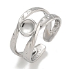 304 Stainless Steel Open Cuff Ring Components RJEW-U014-01P-1