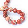 Natural Red Jasper Round Bead Strands G-E334-8mm-27-3
