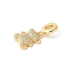 Brass Micro Pave Cubic Zirconia European Dangle Charms ZIRC-I071-26G-2