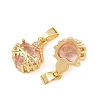 Glass with Brass Micro Pave Cubic Zirconia Pendants kk-P343-06G-01-2
