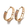 Brass Micro Pave Colorful Cubic Zirconia Hoop Earrings EJEW-M238-70KCG-1