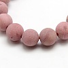Natural Frosted Rhodonite Round Bead Strands G-M064-6mm-04-2