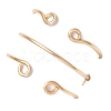 3Pcs Copper Wire Wrapped Natural Carnelian Faceted Round Bead Finger Rings for Women RJEW-JR00887-01-5