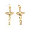 Rack Plating Brass Micro Pave Cubic Zirconia Pendants KK-C008-37G-2