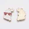 Zinc Alloy Enamel Bunny Pendants PALLOY-I124-29G-2
