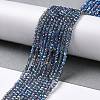 Electroplate Transparent Glass Beads Strands GLAA-H021-01A-FR05-3