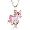 Unicorn Alloy Enamel Pendant Necklaces & Stud Earrings Sets FS-WGDFD22-01-5