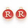 Golden Plated Alloy Enamel Charms X-ENAM-S118-03R-1