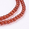 1 Strand Dark Orange Transparent Crackle Glass Round Beads Strands X-CCG-Q001-4mm-09-3