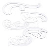 5Pcs 5 Styles Acrylic Drawing Template Measuring Ruler Set TOOL-WH0243-001-1