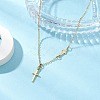 Cross 304 Stainless Steel Pendant Necklaces NJEW-JN05200-01-1