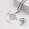 Witches Knot 304 Stainless Steel Pendant Necklaces & Hoop Earrings & Rings Sets FS-WGFB126-01-3