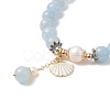 Dyed Natural Quartz(Dyed) & Pearl Stretch Bracelet BJEW-JB09224-03-4