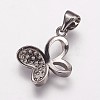 Brass Cubic Zirconia Pendants ZIRC-K070-22B-2