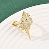 Brass Micro Pave Cubic Zirconia Cuff Rings RJEW-P167-02C-G-3