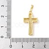 Brass Pave Natural White Shell Pendants KK-S522-01A-G-3