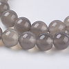 Natural Grey Agate Beads Strands X-G-G583-8mm-08-3