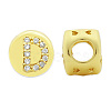 Brass Micro Pave Clear Cubic Zirconia Beads KK-T030-LA843-DX3-2