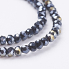 Faceted Rondelle Electroplate Glass Bead Strands X-EGLA-R048-2mm-02-3