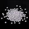 Mixed Letters White Acrylic Horizontal Hole Letter Beads X-PL37C9070-4