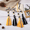 Crafans 4Pcs 2 Style Senior Year Theme Woolen Yarn Tassels Pendant Decorations HJEW-CF0001-18-11