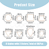 96Pcs 16 Style Brass Linking Rings KK-FH0006-98-2