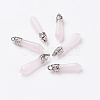 Natural Rose Quartz Pointed Pendants X-G-P309-05-1