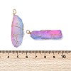 16Pcs Electroplated Raw Rough Natural Quartz Crystal Pendants PALLOY-AB00115-3