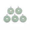 304 Stainless Steel Enamel Pendants STAS-S117-028-1