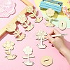 6 Styles DIY Unfinished Wood Flowers Cutout WOOD-CJ0002-30-5