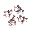Rack Plated Brass Screw Clip-on Earring Findings X-KK-P169-04R-1