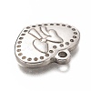 Tarnish Resistant 304 Stainless Steel Pendants Rhinestone Settings LS-STAS-H126-24AS-3