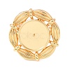 Flower Brass Cuff Ring Components KK-G551-04G-2