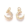 Brass Micro Pave Clear Cubic Zirconia Charms X-ZIRC-I036-02G-1