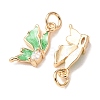 Brass Micro Pave Clear Cubic Zirconia with Enamel Charms CU-K002-50G-B-2
