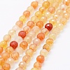 Faceted Natural Agate Beads Strands G-F561-6mm-D09-1