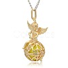 Golden Tone Brass Hollow Round Cage Pendants KK-J238-02G-2