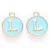 Golden Plated Alloy Enamel Charms X-ENAM-S118-04L-1