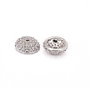 Apetalous Half Round/Dome Brass Micro Pave Cubic Zirconia Bead Caps ZIRC-D062-P-2